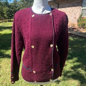 TALBOTS VINTAGE DOUBLE BREASTED CARDIGAN ……201FF